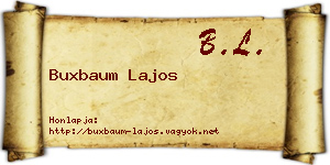 Buxbaum Lajos névjegykártya